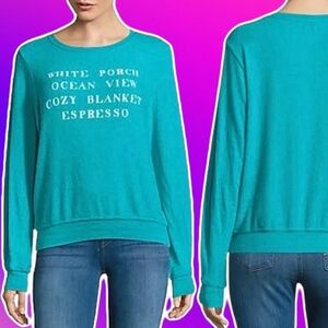 wildfox couture • turquoise hampton house sweatshirt bbj m